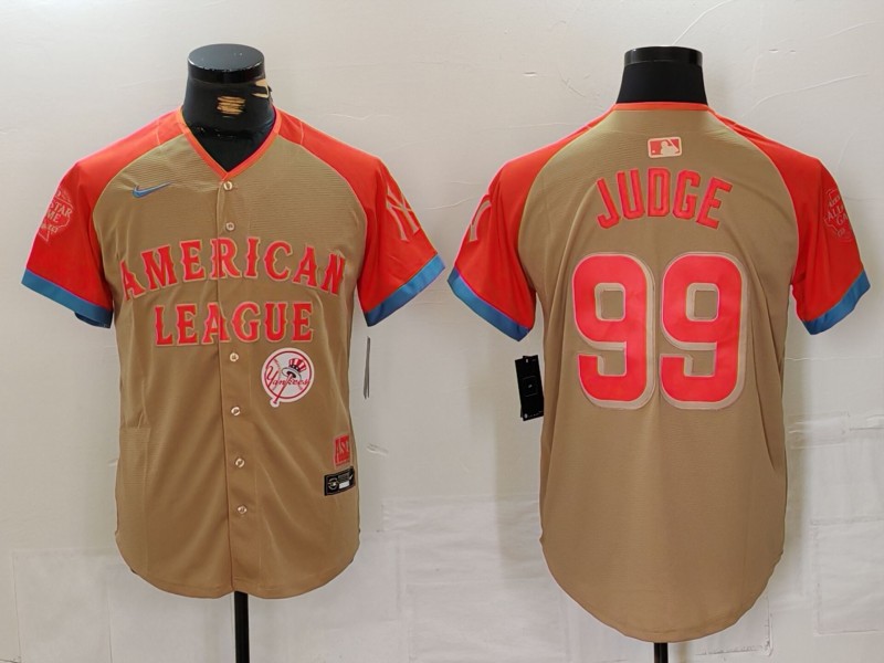 Men New York Yankees #99 Judge Orange All star 2024 Nike MLB Jersey style 5